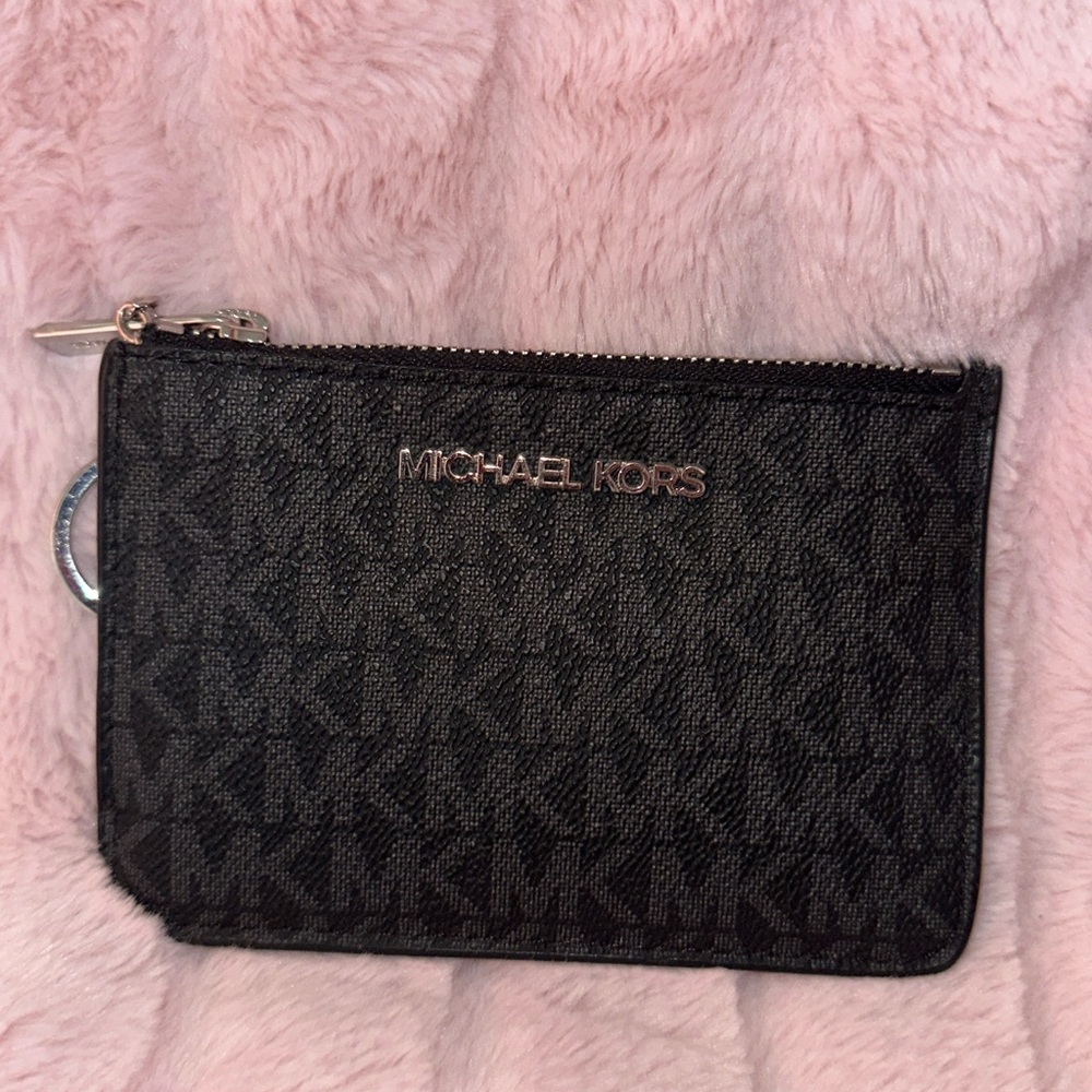 Michael Kors Black Monogram Zip Wallet